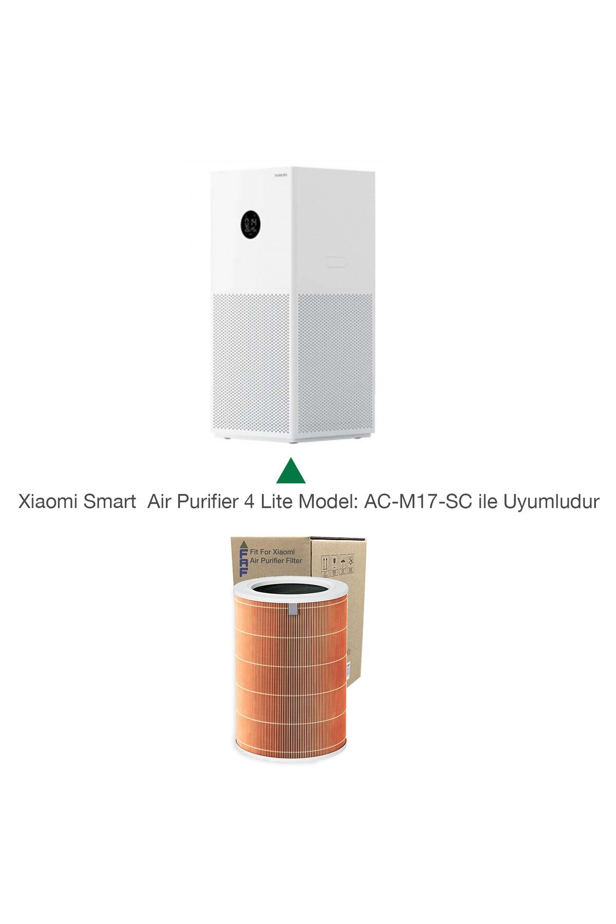 Xiaomi Mi Air Purifier 4 Lite Filtre Model AC-M17-SC Uyumlu True Hepa 14 High Efficiency Turuncu