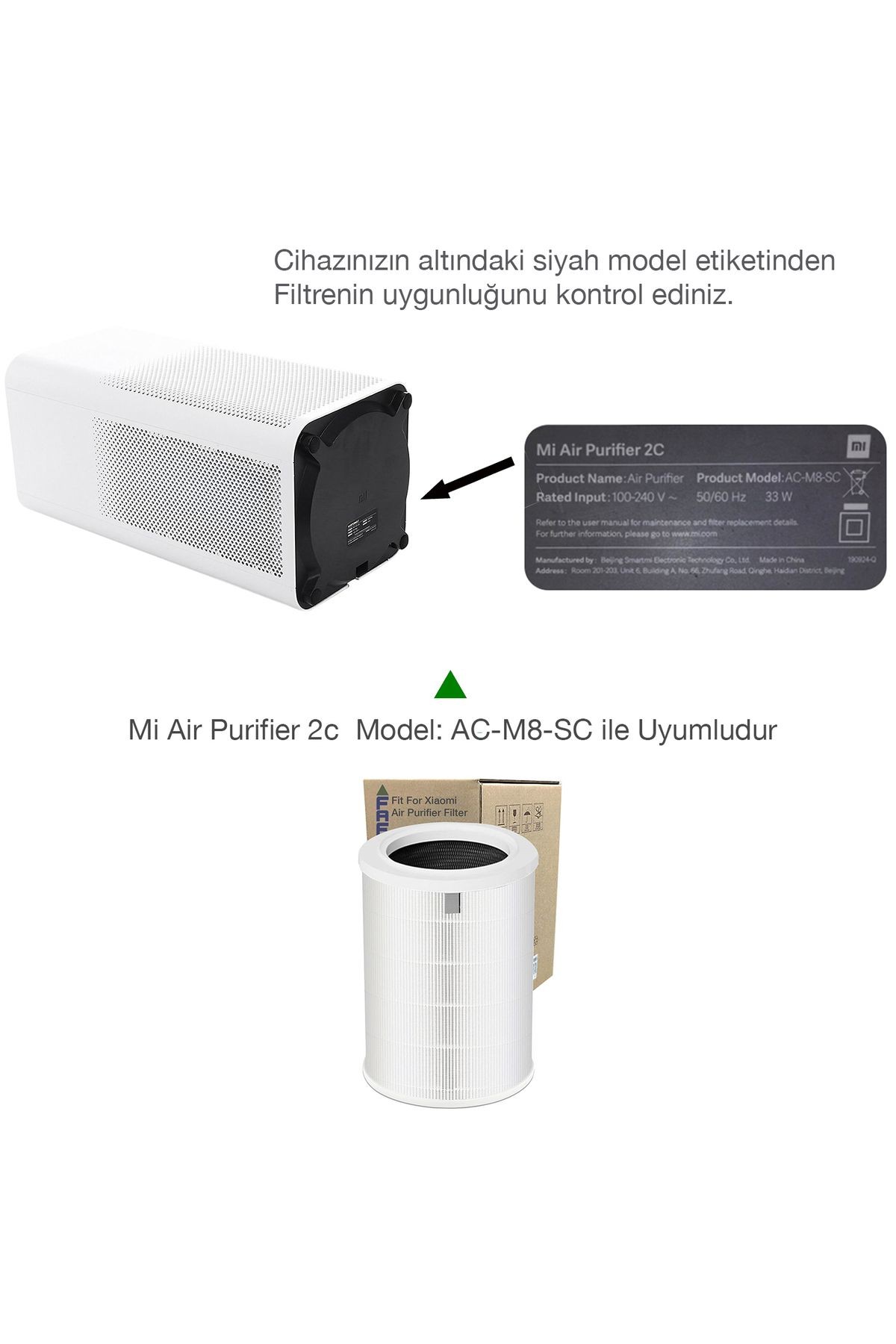 Xiaomi Mi Air Purifier 3h Filtre Model: Ac-m6-sc Uyumlu Pure Cam Hepa 14 High Efficiency Natural