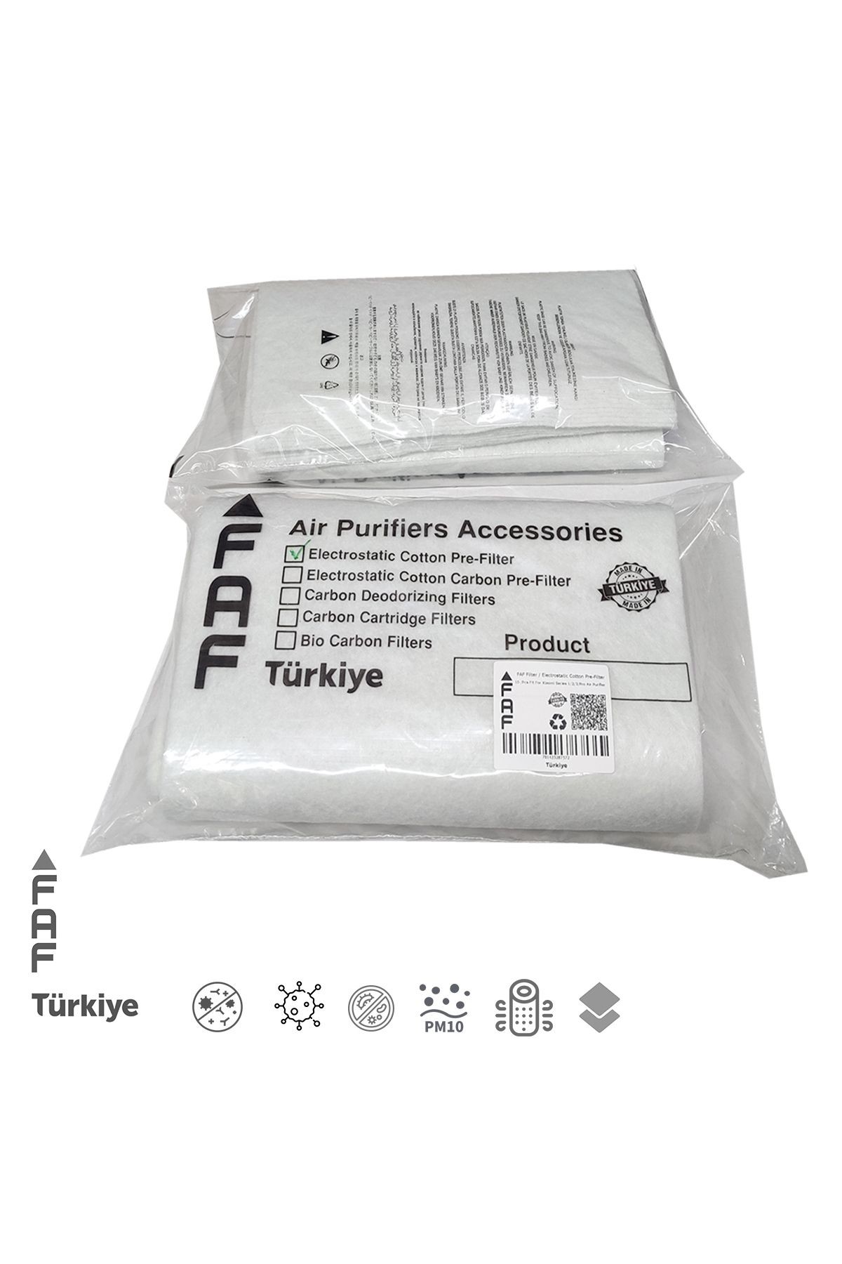 10 Adet Faf Marka/ Bosch Air 2000 Filtre Üstü Uyumlu Gümüş İyonlu Elektrostatik Toz Tutucu