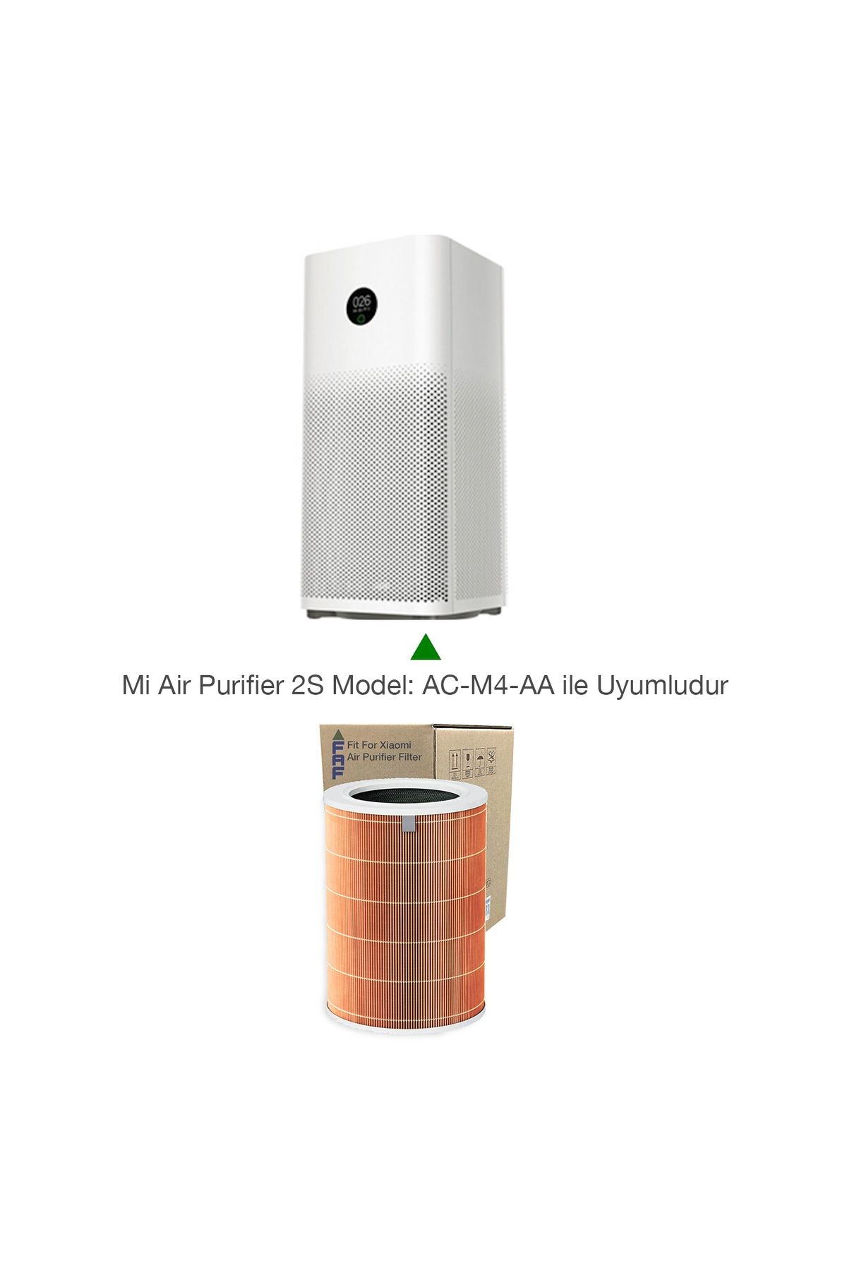 Xiaomi Mi Air Purifier 2S Filtre Model: AC-M4-AA Uyumlu True Hepa 14 High Efficiency Turuncu