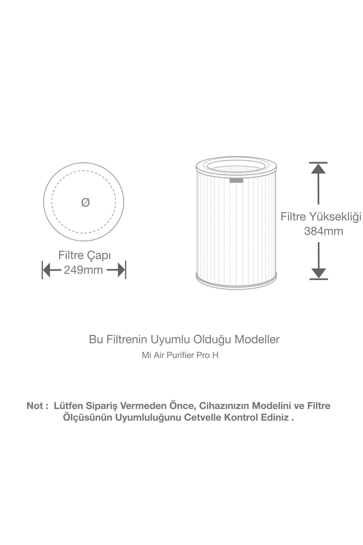 / Xiaomi Air Purifier Pro H Hava Temizleyici Uyumlu Çipli Hepa Filtre Mavi