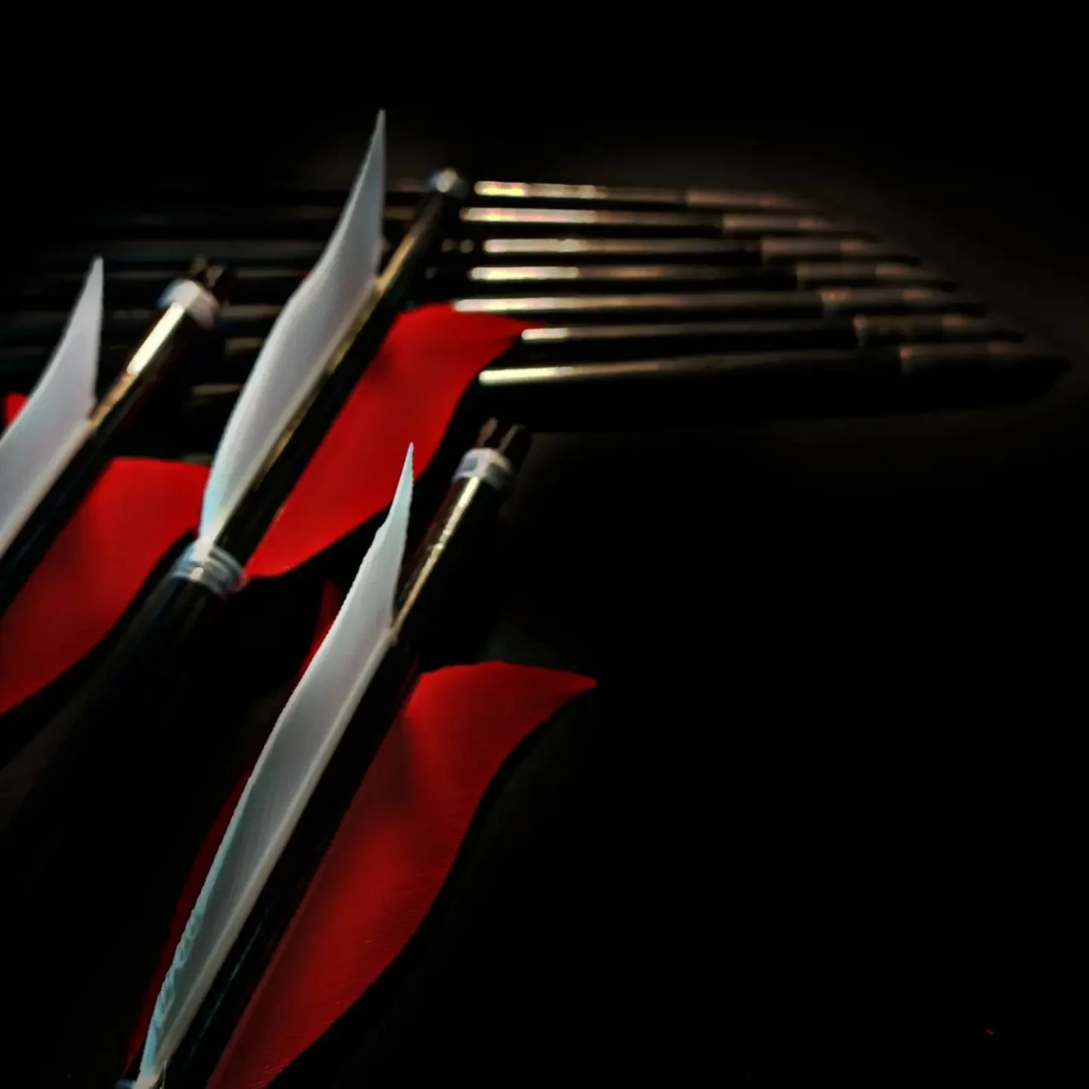 Special Red White Tulip Maned Traditional Arrows - 12 Pieces