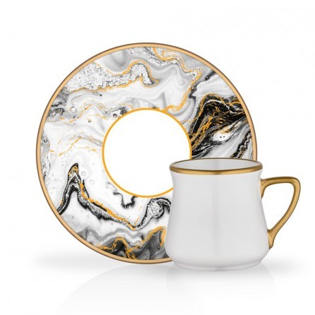 Marble Golden Turkish Coffee Cups Set – Modern Dar