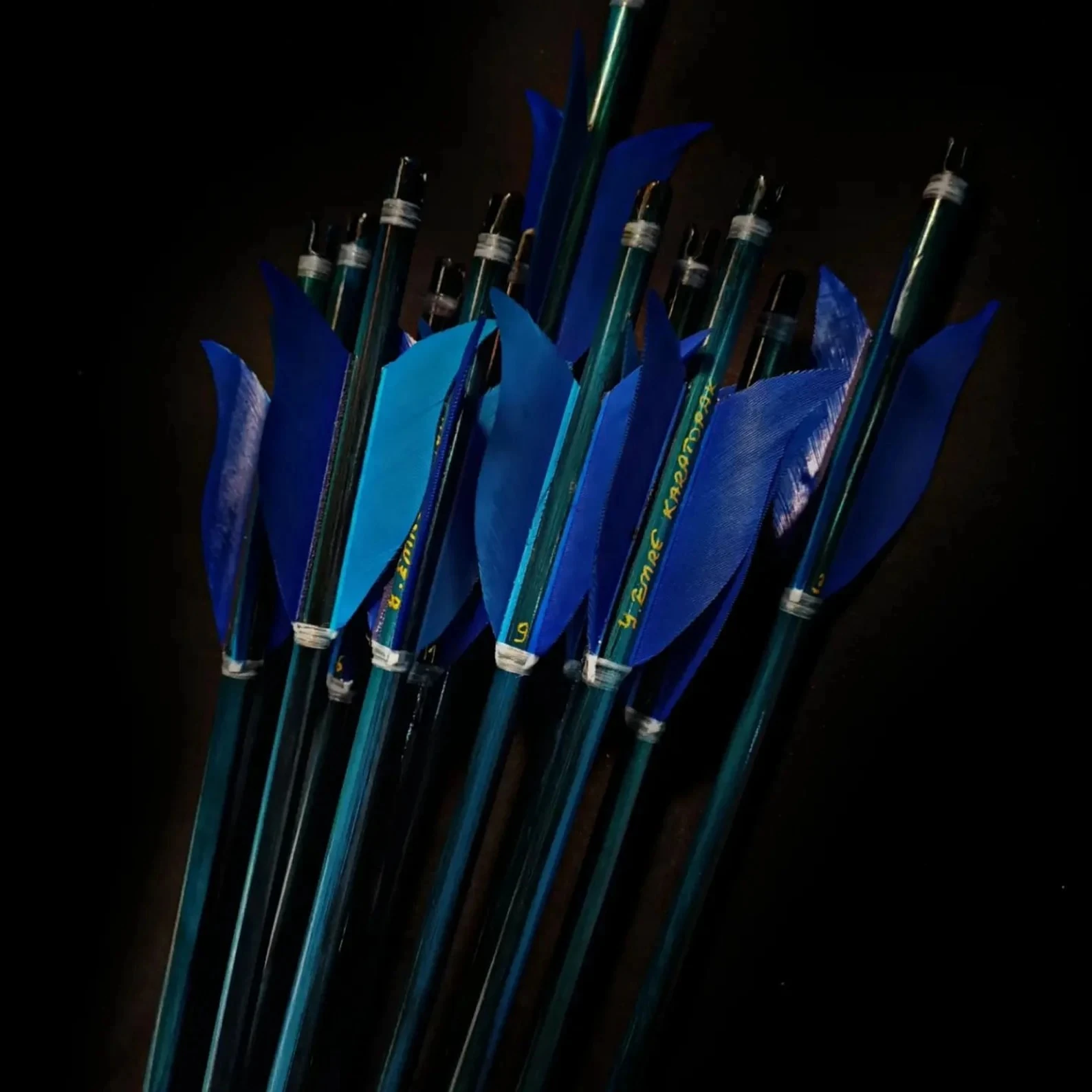Special Blue Tulip Maned Traditional Arrows - 12 Pieces