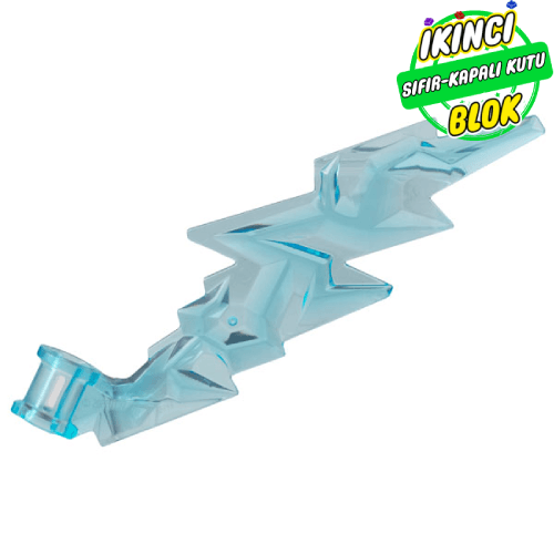 LEGO® Aks Çıkışlı Yıldırım Görseli Şeffaf Açık Mavi Sıfır