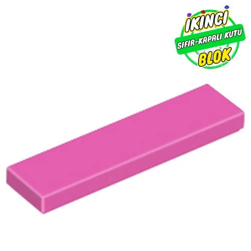 LEGO® Tile 1 x 4 with Groove Koyu Pembe Sıfır