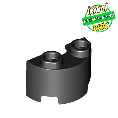 LEGO® Brick Round, Half 1 x 2 Siyah Sıfır