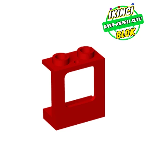LEGO® Window 1 x 2 x 2 Plane, Hollow Studs, Single Hole Top and Bottom for Glass Kırmızı Sıfır