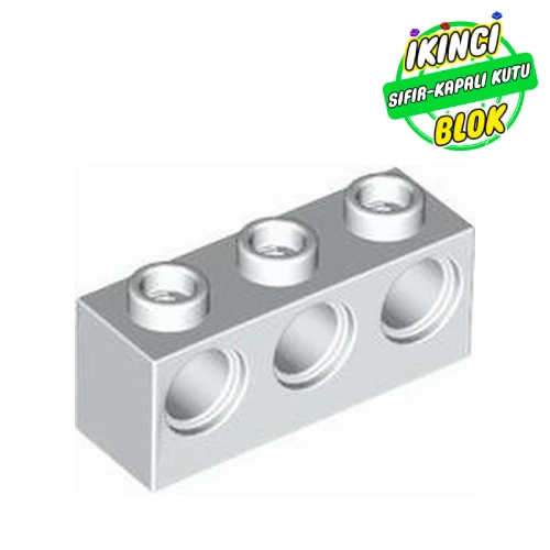 LEGO® Technic Brick 1 x 3 [3 Pin Holes] Beyaz Sıfır