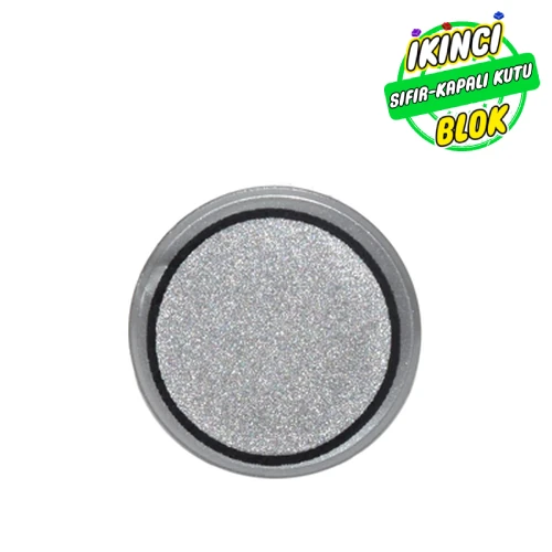 LEGO® Tile Round 1 x 1 with Silver Circle Print Mat Gümüş Sıfır