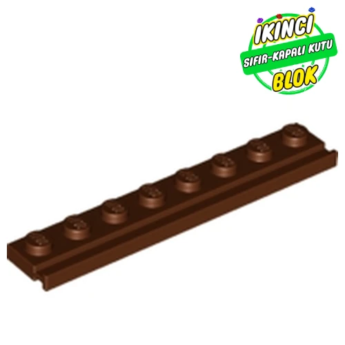 LEGO® Plate Special 1 x 8 with Door Rail Kırmızımsı Kahverengi Sıfır