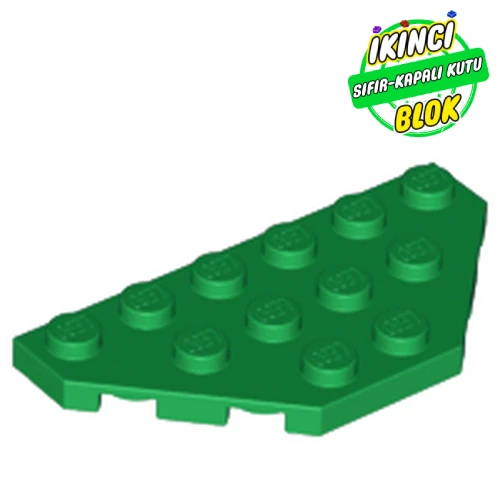 LEGO® Wedge Plate 3 x 6 Cut Corners Yeşil Sıfır