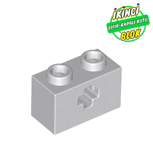 LEGO® 1 x 2 Dişli Delikli Tuğla Açık Mavimsi Gri Sıfır