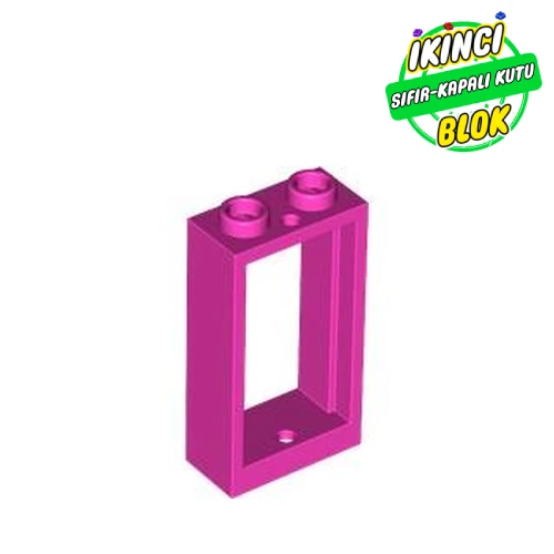 LEGO® Window 1 x 2 x 3 Flat Front Koyu Pembe Sıfır