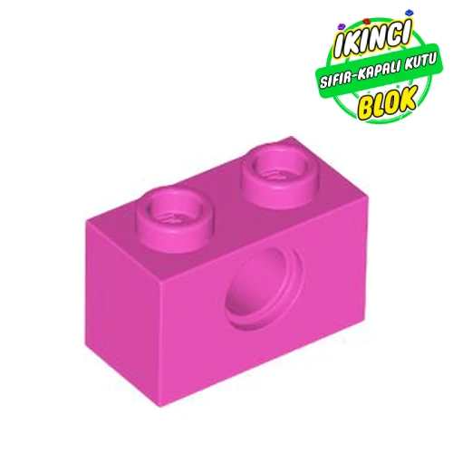 LEGO® Technic Brick 1 x 2 [1 Pin Hole] Koyu Pembe Sıfır