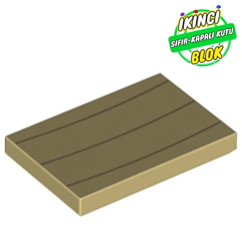 LEGO® Tile 2 x 3 with Dark Tan Lines print Bej Sıfır