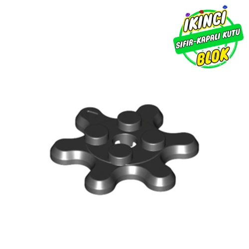 LEGO® Plate Special 2 x 2 Splat Gear with 6 Teeth Siyah Sıfır