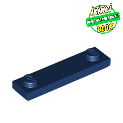 LEGO® Plate Special 1 x 4 with 2 Studs with Groove [New Underside] Koyu Mavi Sıfır