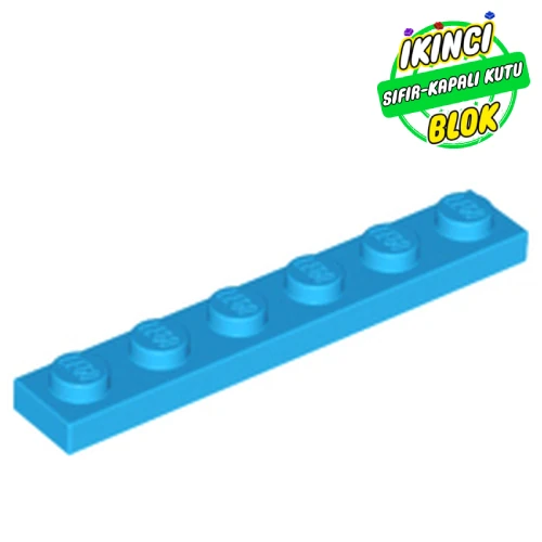 LEGO® Plate 1 x 6 Koyu Azur Sıfır