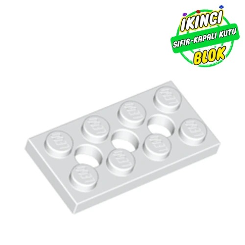 LEGO® Technic Plate 2 x 4 [3 Holes] Beyaz Sıfır