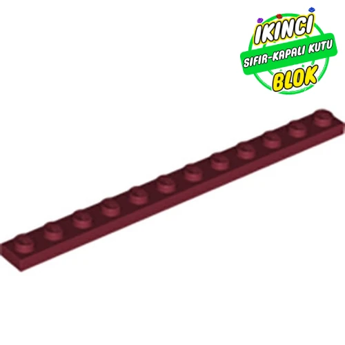 LEGO® Plate 1 x 12 Koyu Kırmızı Sıfır