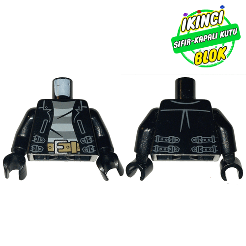 LEGO® Siyah Deri Ceketli Minifigür Gövdesi Siyah Sıfır