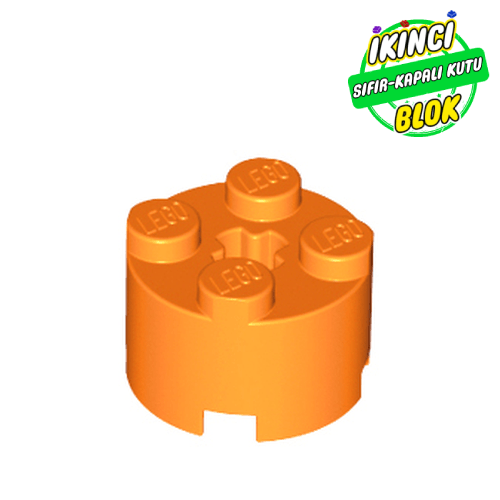 LEGO® 2 x 2 Kavisli Daire Tuğla Aks Boşluklu Turuncu Sıfır