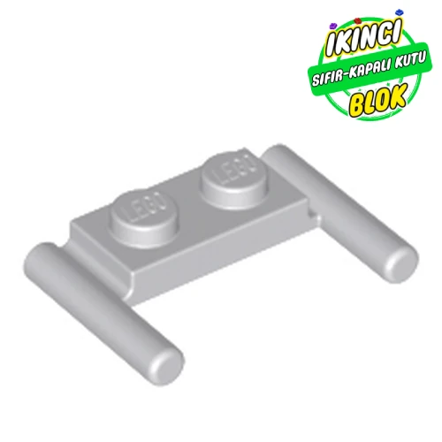 LEGO® Plate Special 1 x 2 with Handles [Flat Ends / Low Attachment] Açık Mavimsi Gri Sıfır