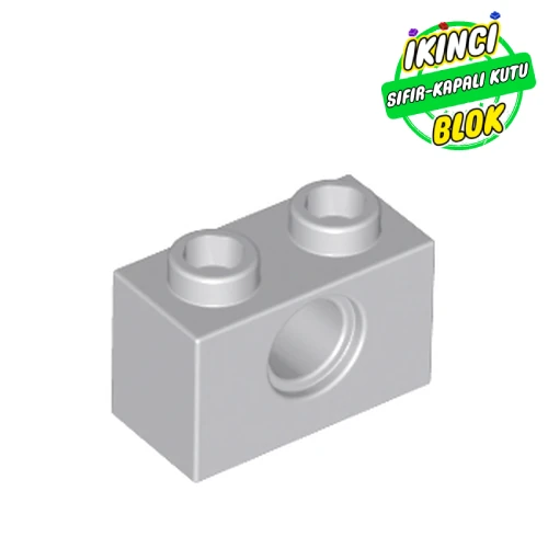 LEGO® Technic Brick 1 x 2 [1 Pin Hole] Açık Mavimsi Gri Sıfır