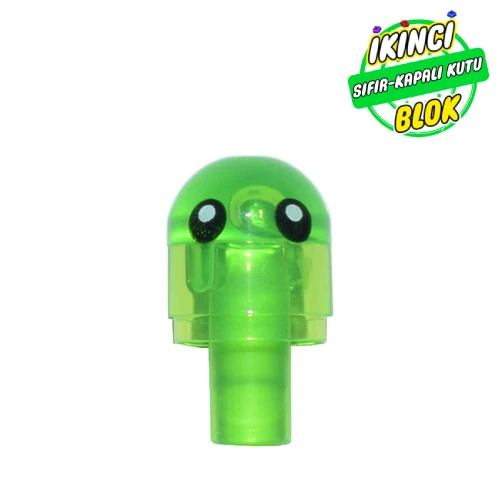 LEGO® Light Cover with Internal Bar / Bionicle Barraki Eye with Black Eyes print (Z-Blob) Şeffaf Parlak Yeşil Sıfır
