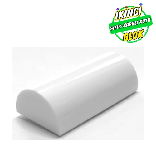 LEGO® Brick Curved 2 x 4 Double, No Studs, with Groove Beyaz Sıfır