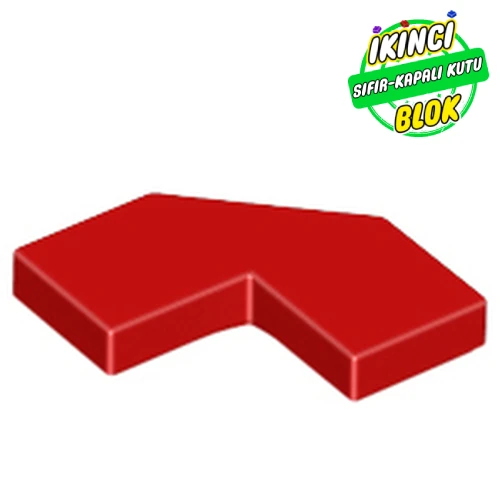 LEGO® 2 x 2 Modifiye Köşe Kesikli Düz Plaka Kırmızı Sıfır
