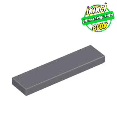 LEGO® Tile 1 x 4 with Groove Koyu Mavimsi Gri Sıfır