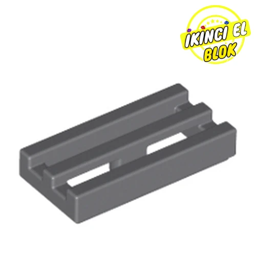 LEGO® 1 x 2 Izgara Desenli Modifiye Düz Plaka Koyu Mavimsi Gri Sıfır