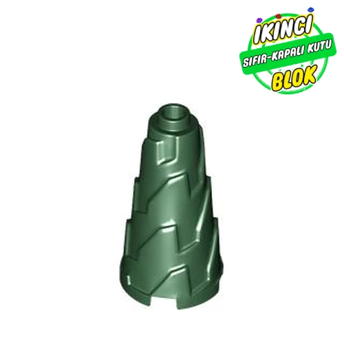 LEGO® Cone 2 x 2 x 3 Jagged Koyu Yeşil Sıfır