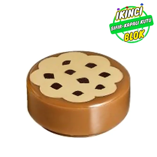 LEGO® Tile Round 1 x 1 with Cookie Print Orta Nugat Sıfır