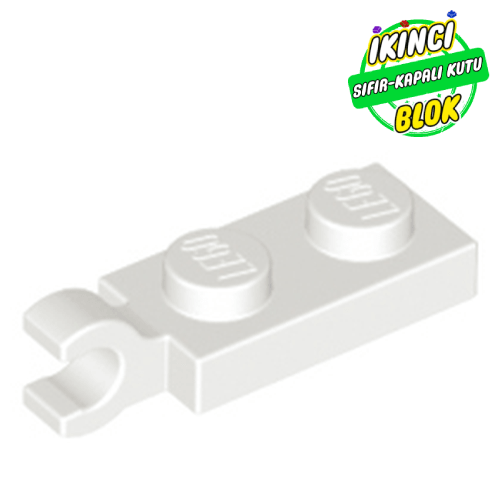 LEGO® 1 x 2 Plaka Yatay Klips Bağlantılı Beyaz Sıfır