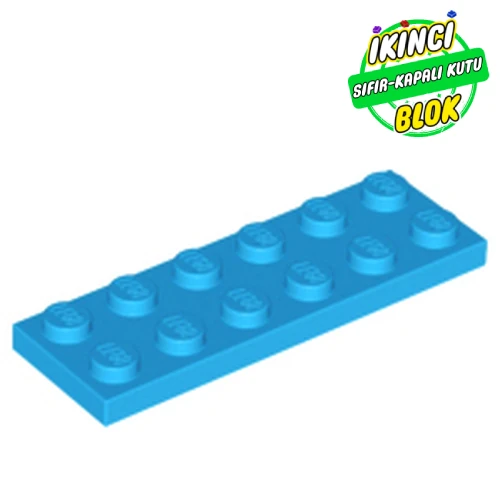 LEGO® Plate 2 x 6 Koyu Azur Sıfır