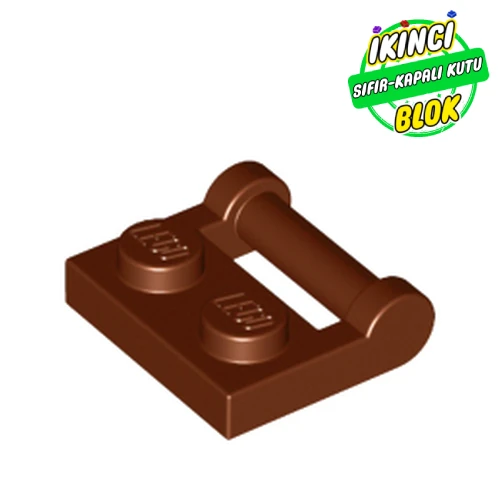 LEGO® Plate Special 1 x 2 [Side Handle Closed Ends] Kırmızımsı Kahverengi Sıfır