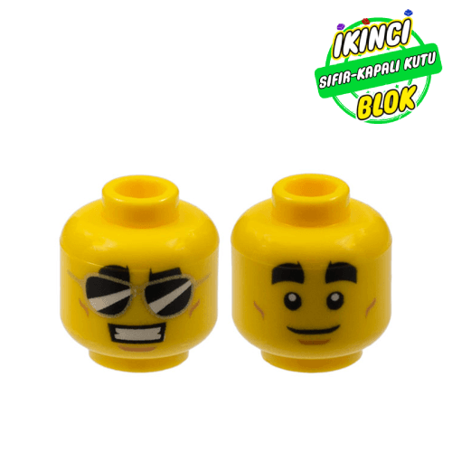LEGO® Güneş Gözlüklü Kalın Kaşlı Minifigür Kafası Sarı Sıfır