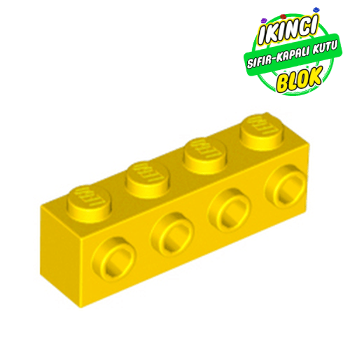LEGO® 1 x 4 Modifiye Tuğla Yanı 4 Studlı Sarı Sıfır