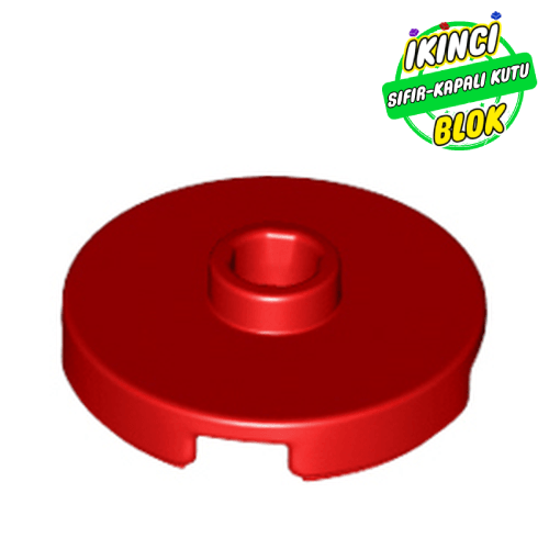 LEGO® 2 x 2 Kavisli Düz Plaka Merkezi Studlı Kırmızı Sıfır