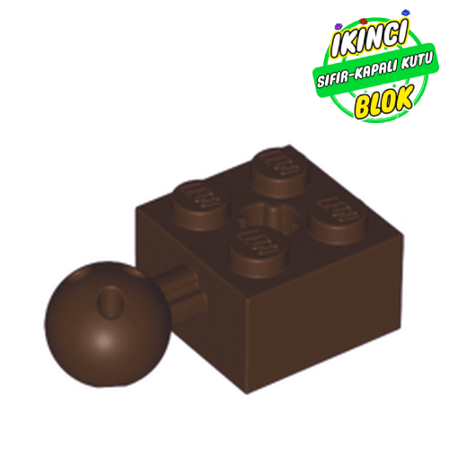 LEGO® 2 x 2 Top Bağlantılı Aks Girişli Tuğla Koyu Kahverengi Sıfır
