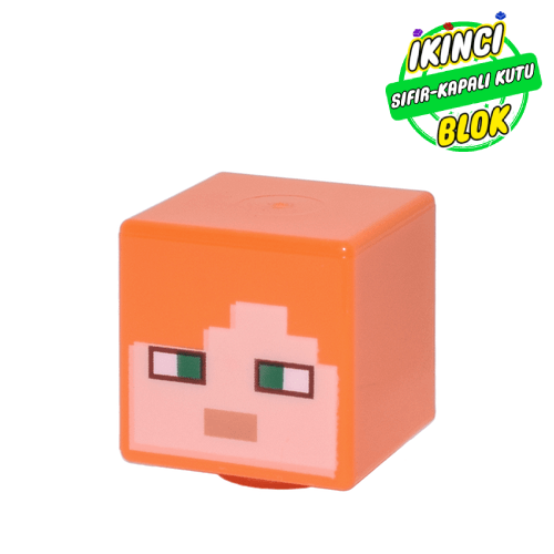 LEGO® Minecraft Minifigür Kafası Alex Turuncu Sıfır