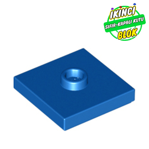 LEGO® 2 x 2 Modifiye Düz Plaka 1 Birim Merkezli Çıkışlı Mavi Sıfır
