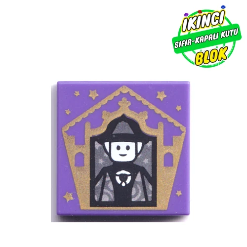 LEGO® Tile 2 x 2 with Wizard Card Minerva McGonagall print Koyu Mor Sıfır