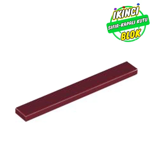 LEGO® Tile 1 x 8 with Groove Koyu Kırmızı Sıfır