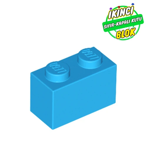 LEGO® 1 x 2 Tuğla Koyu Turkuaz Sıfır