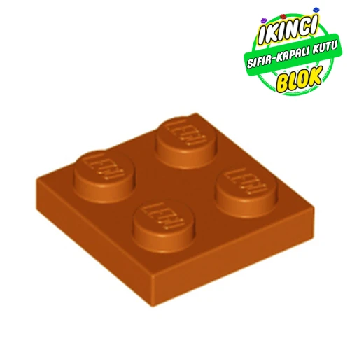 LEGO® Plate 2 x 2 Koyu Turuncu Sıfır
