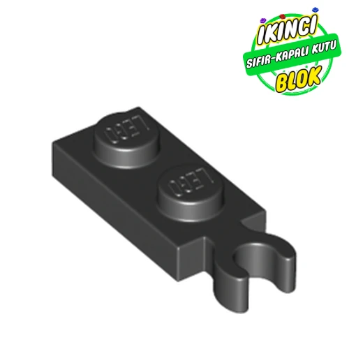 LEGO® Plate Special 1 x 2 with Clip Vertical on End Siyah Sıfır